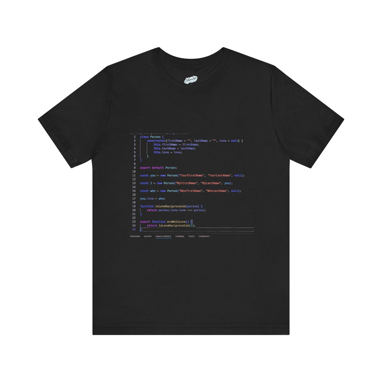 t-shirt code software black
