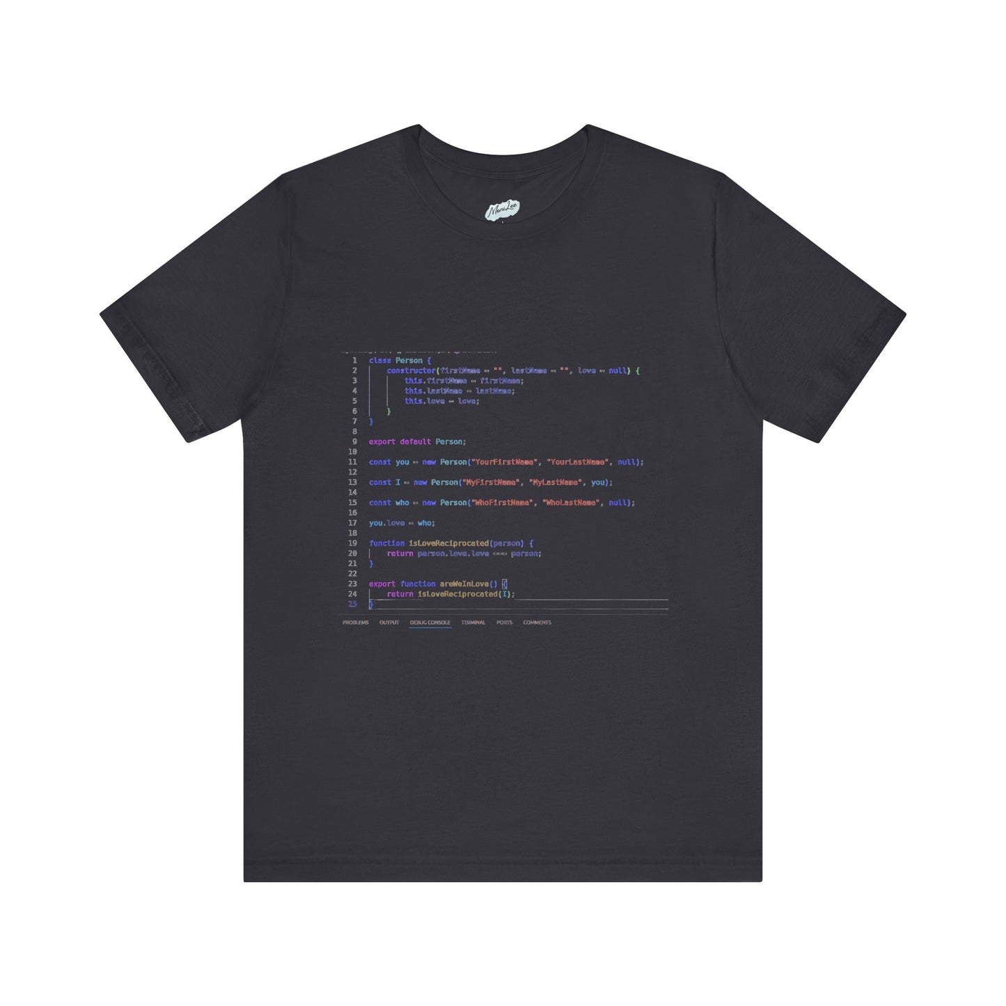 t-shirt code software dark grey