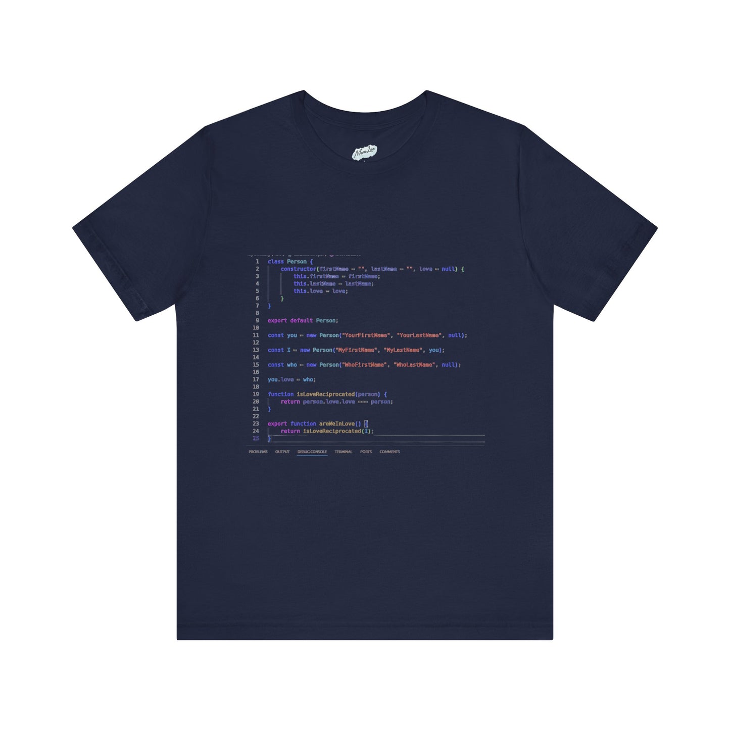 t-shirt code software navy
