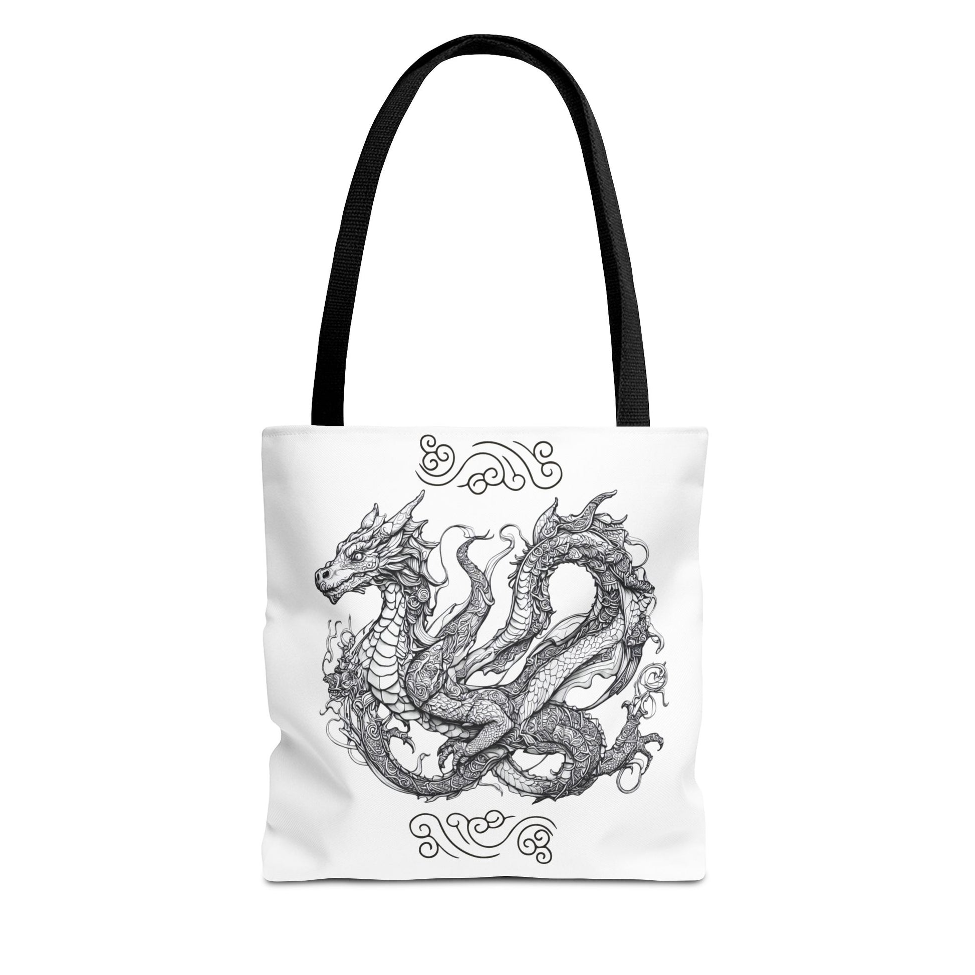 tote bag dragon mystical black