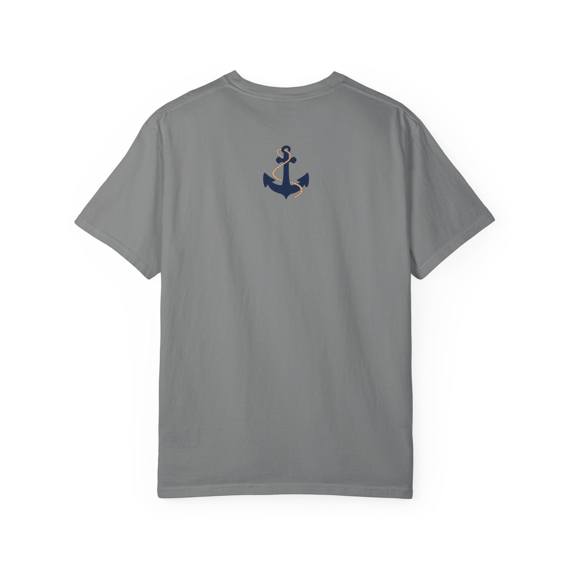 marine style tee. back grey