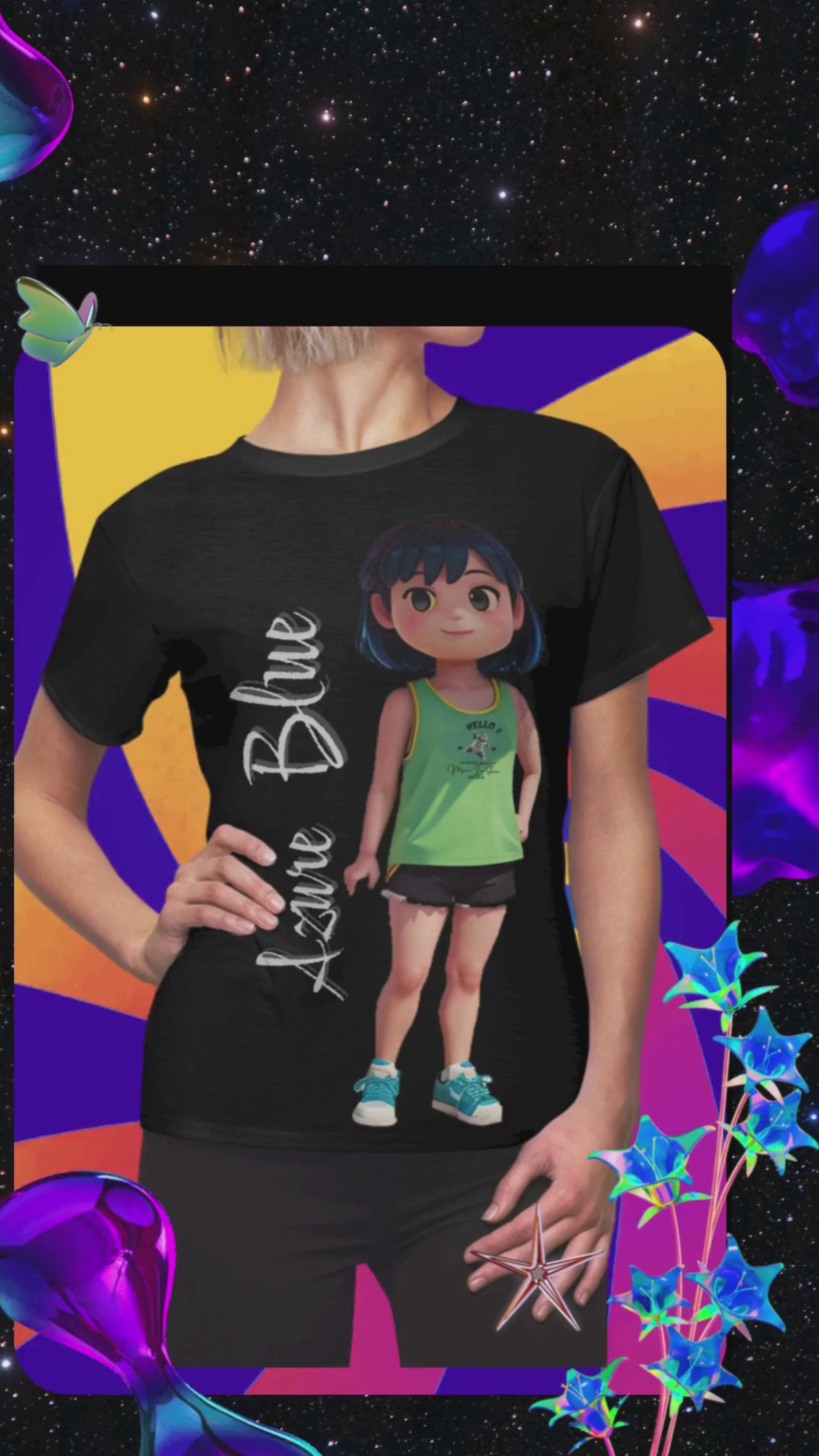 Blue Azure T-Shirt. Video Clip 