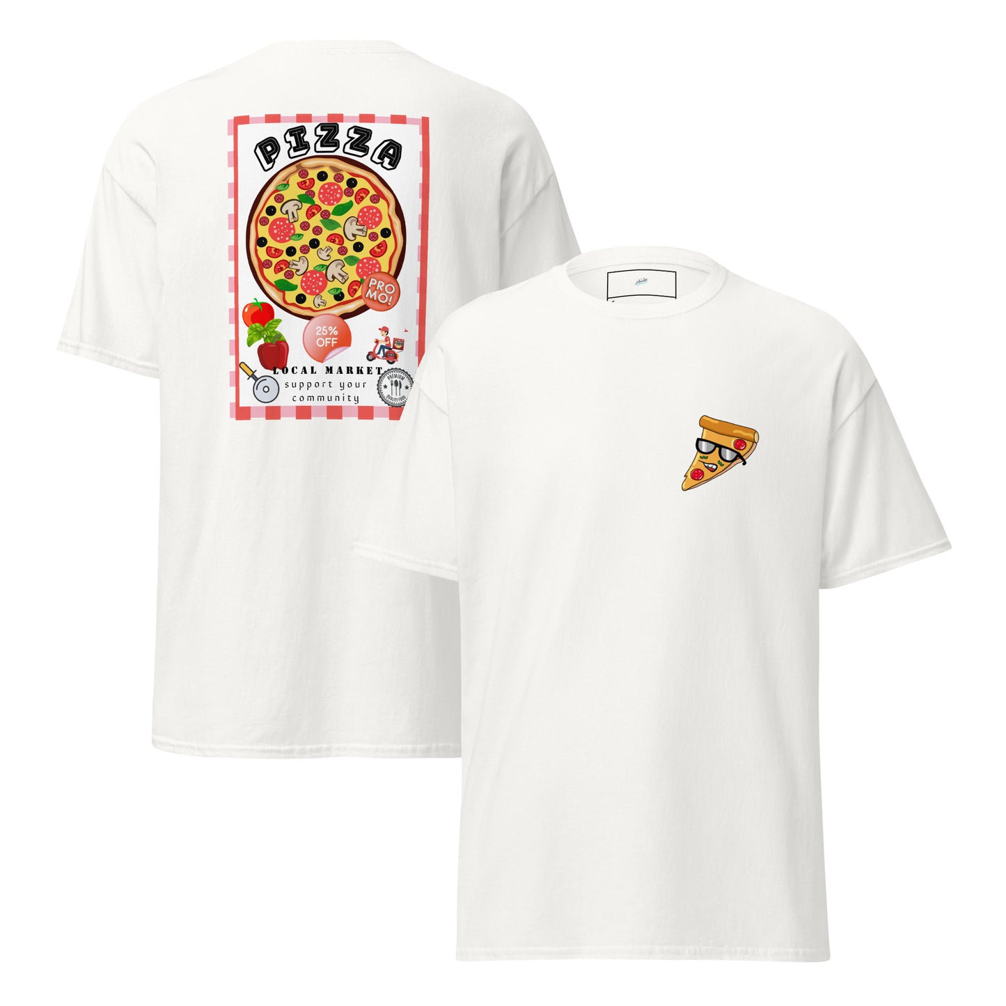 t-shirt pizza white