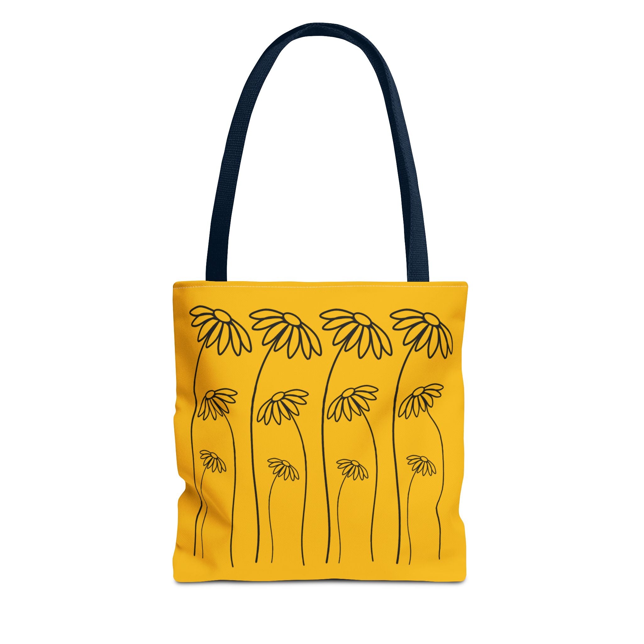 tote bag flowers front navy
